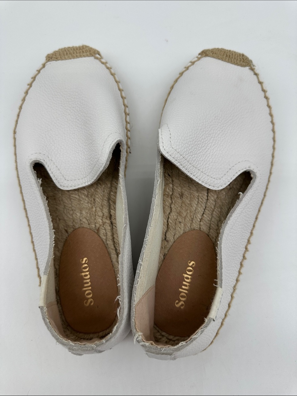 Soludos Cream Leather Espadrille Platform Slip-On - Picture 4 of 9